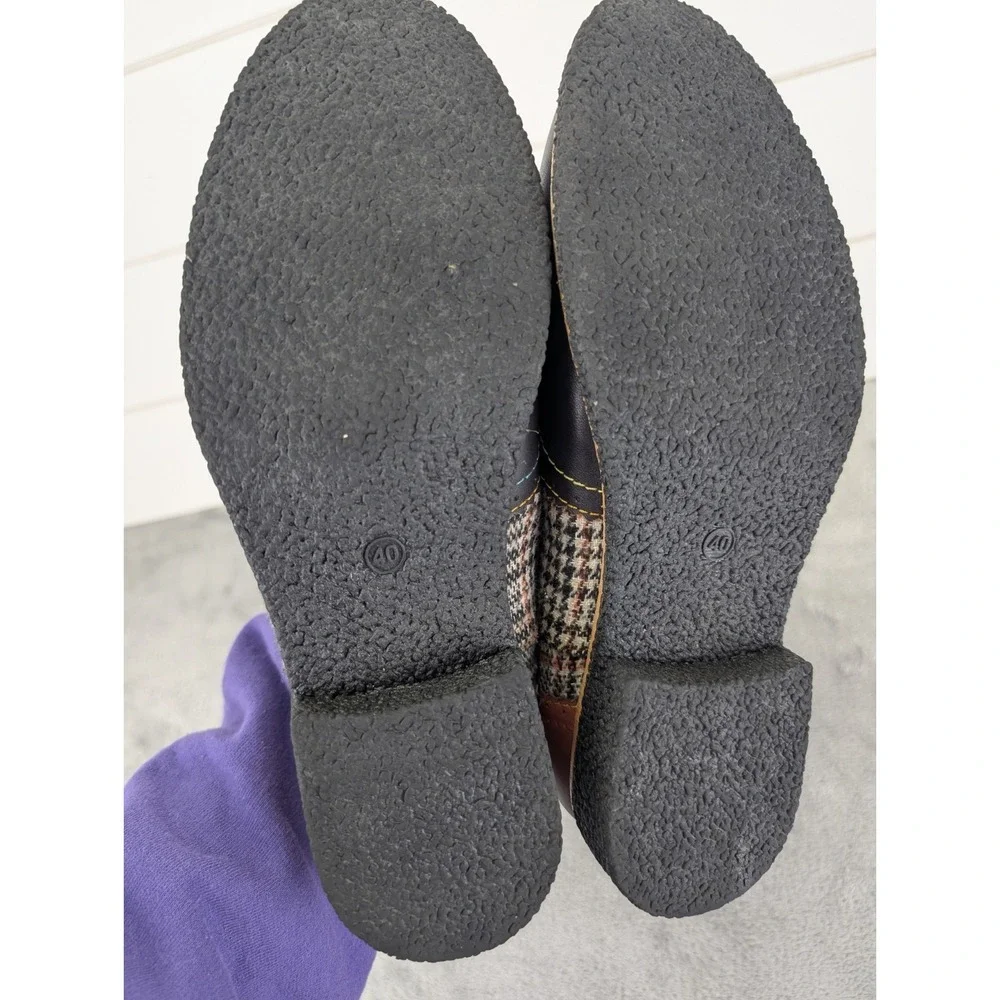 L'Artiste Spring Step Oxford Shoe Women 9.5 Plaid Wingtip Dark‎ Academia Twee